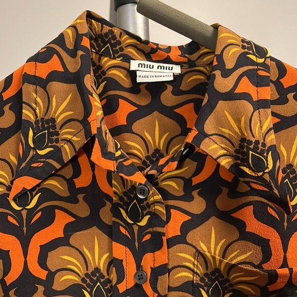 Retro Miu Miu Button Down Floral Shirt - Picture 2 of 5